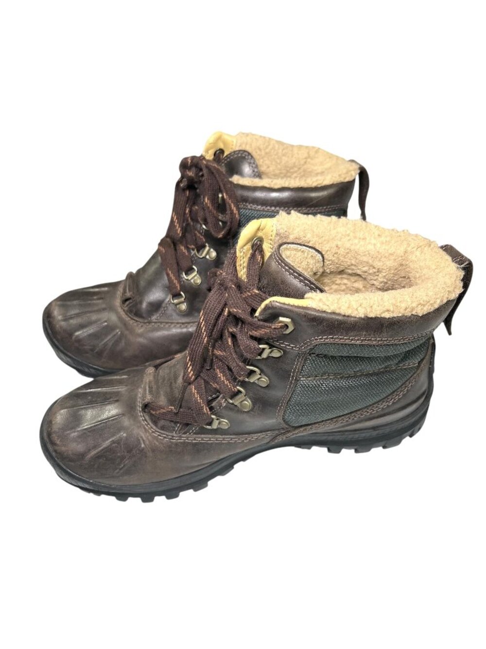 Timberland Womens Winter Boots Leather Waterproof Size 10M Sherpa Lined Outdoor